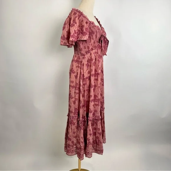 Cleobella Ashlyn Midi Dress in Batik Print Cottage Core - Picture 3 of 9